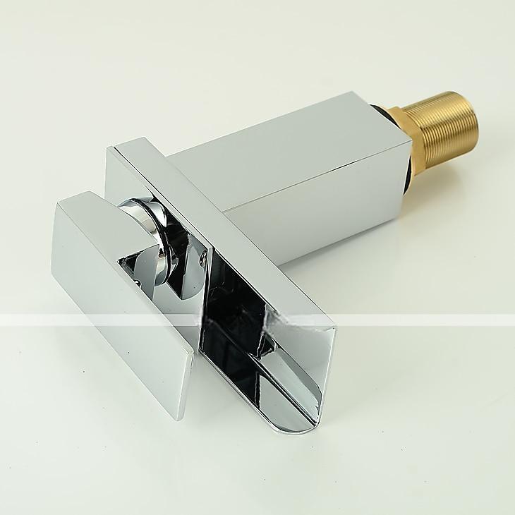 Bathroom Sink Mixer Faucet Waterfall, Modern Style Single Handle One Hole Chrome Centerset Washroom Basin Taps Brass Adjustable Cold Hot Water Hose 2025 - CAD $71.99 –P2