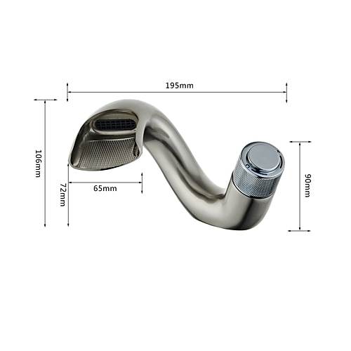 Waterfall Bathroom Sink Mixer Faucet, Mono Wash Basin Single Handle Basin Taps, Monobloc Vessel Water Brass Tap Deck Mounted with Hot and Cold Hose 2025 - CAD $87.99 –P2