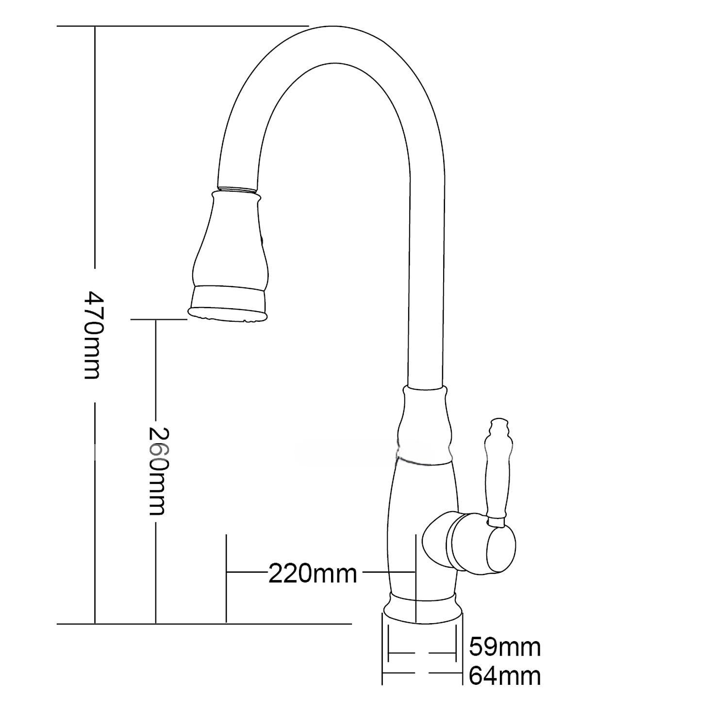 Kitchen Sink Mixer Faucet with Pull Out Sprayer High Arc Brass Silver/Coffee Single Handle One Hole Oil-rubbed Bronze Pull Down Tall Kitchen Taps with Hot and Cold Water Hose 2025 - CAD $159.99 –P1