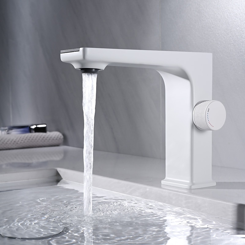 Bathroom Sink Faucet - Classic Chrome / Gun Grey Electroplated / Black / Whiete Painted Finishes Centerset Single Handle One HoleBath Temperature Display Taps 2025 - CAD $159.99 –P11
