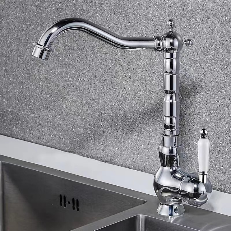 Kitchen Faucet Sink Mixer Taps Single Hanld 360 Degree Swivel Vessel Tap with Cold and Hot Hose 2025 - CAD $87.99 –P5