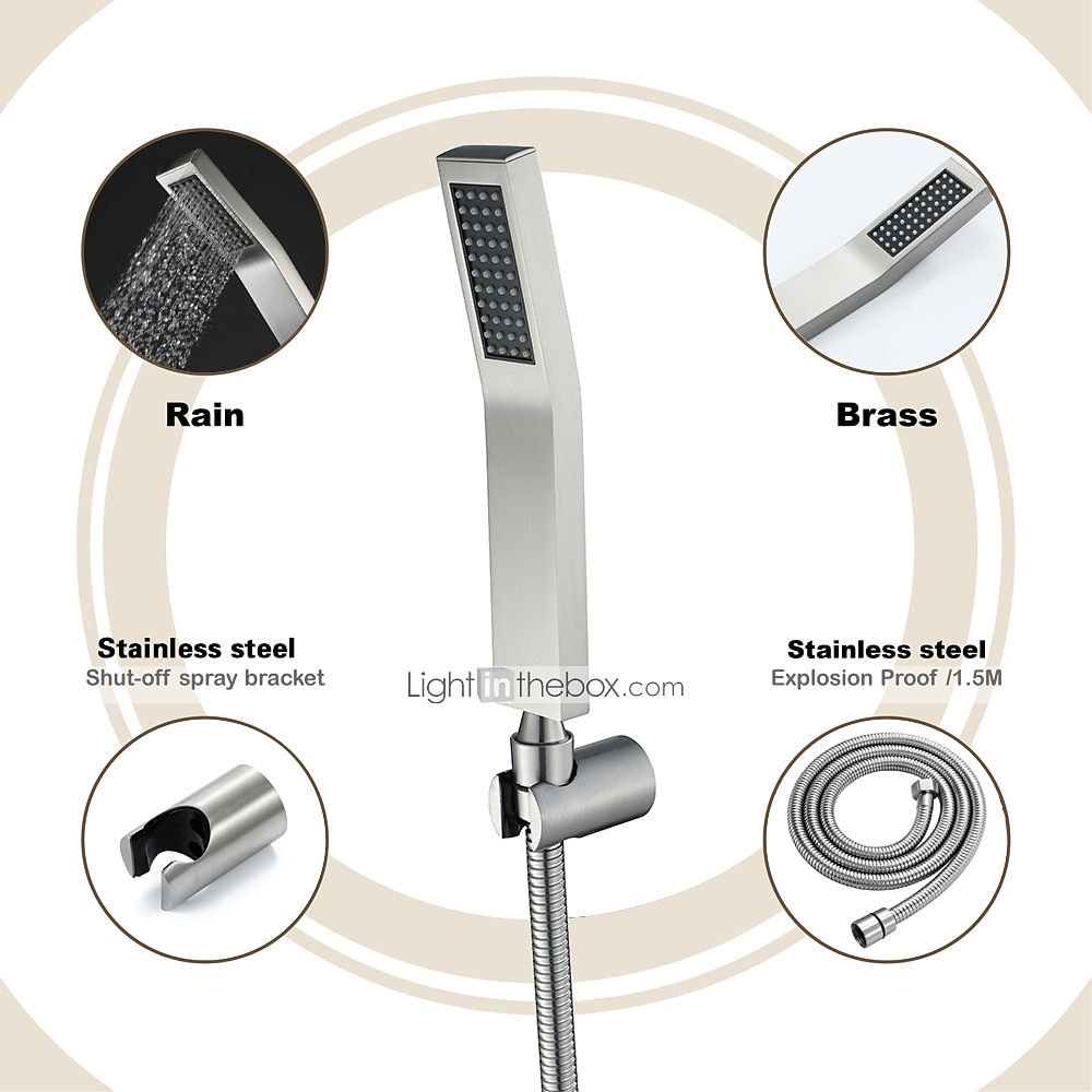 Contemporary Hand Shower Chrome / Brushed / Ti-PVD Feature - Shower Shower Head / Stainless Steel / Brass / Yes 2025 - CAD $23.99 –P19