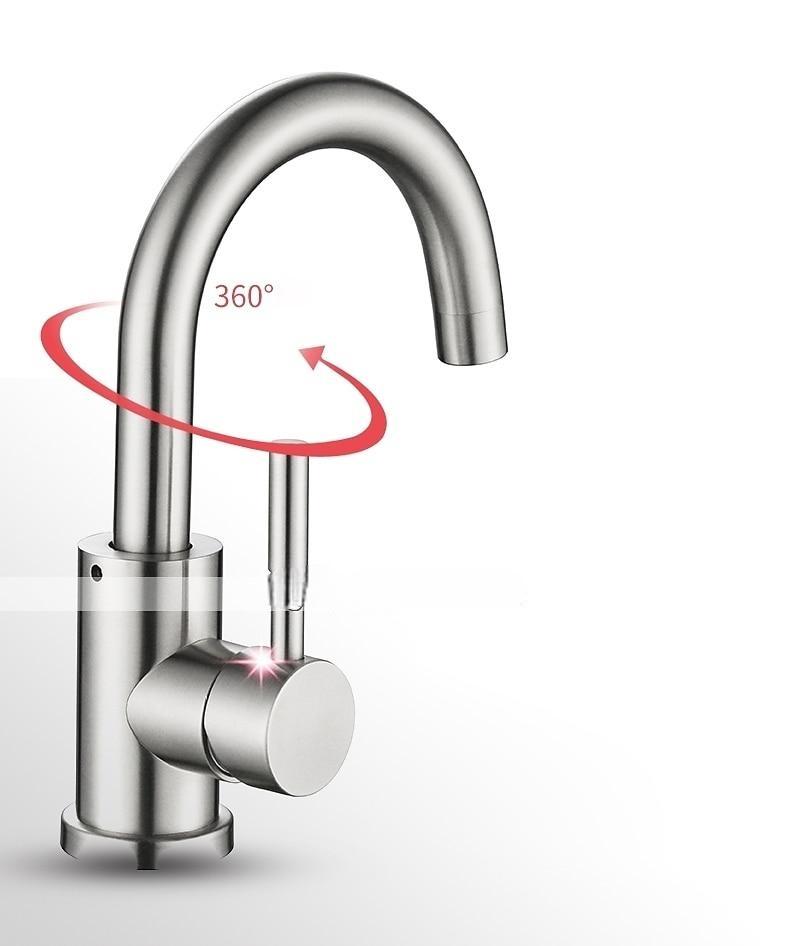 Bathroom Sink Faucet,Single Handle Black Nickel/White Dainted/Brushed Nickel One Hole Standard Spout Stainless Steel Bathroom Sink Faucet with Hot and Cold Water 2025 - CAD $63.99 –P6