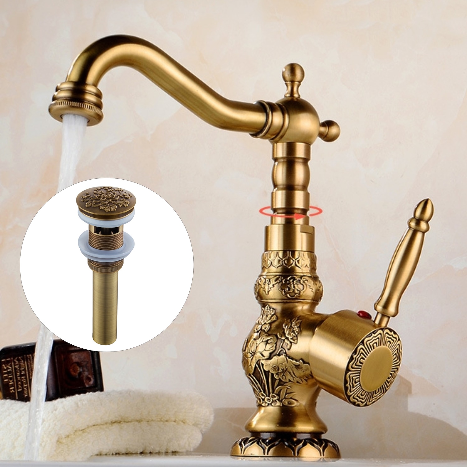 Bathroom Sink Faucet Centerset Brass Centerset Single Handle One Hole Bath Taps 2025 - CAD $159.99 –P6