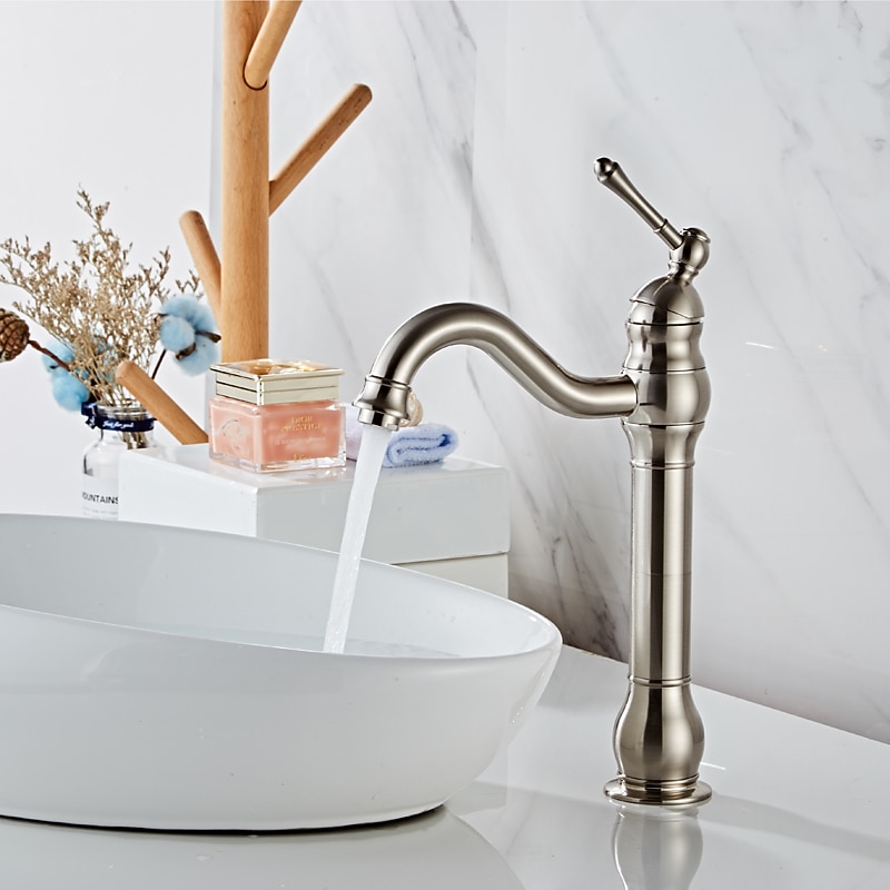 Bathroom Sink Faucet Antique Brass/ORB/Brushed Nickel Rotatable Single Handle One Hole Bath Taps 2025 - CAD $111.99 –P11