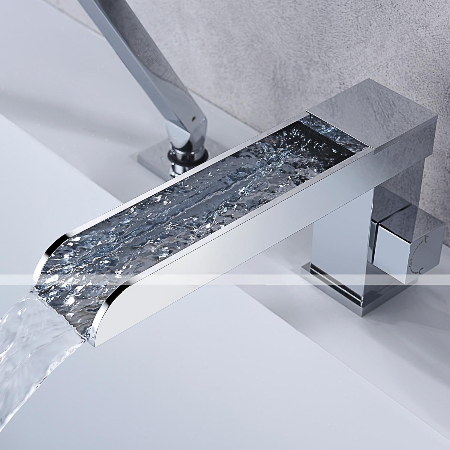 Bathtub Faucet Waterfall Long Spout Bath Tub Filler Mixer Taps Golden with Heldhand Shower 60 inch Hose 3 Hole 2 Handle Deck Mounted Widespread Bathroom 2025 - CAD $366.99 –P10