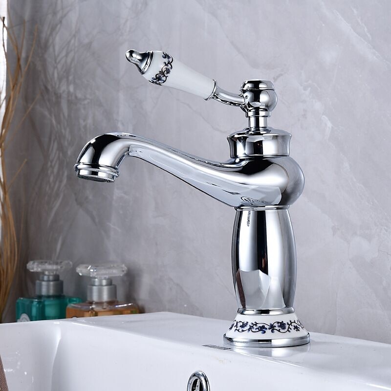Brass Bathroom Sink Faucet,Ti-PVD Finish Single Handle One Hole Bath Taps with Hot and Cold Switch and Ceramic Valve 2025 - CAD $84.99 –P5