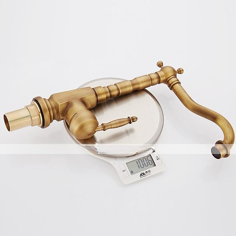 Kitchen Sink Mixer Faucet 360 Swivel Single Handle Spring Kitchen Taps Deck Mounted One Hole Brass Kitchen Sink Faucet Water Vessel Taps Retro Vintage 2025 - CAD $79.99 –P6