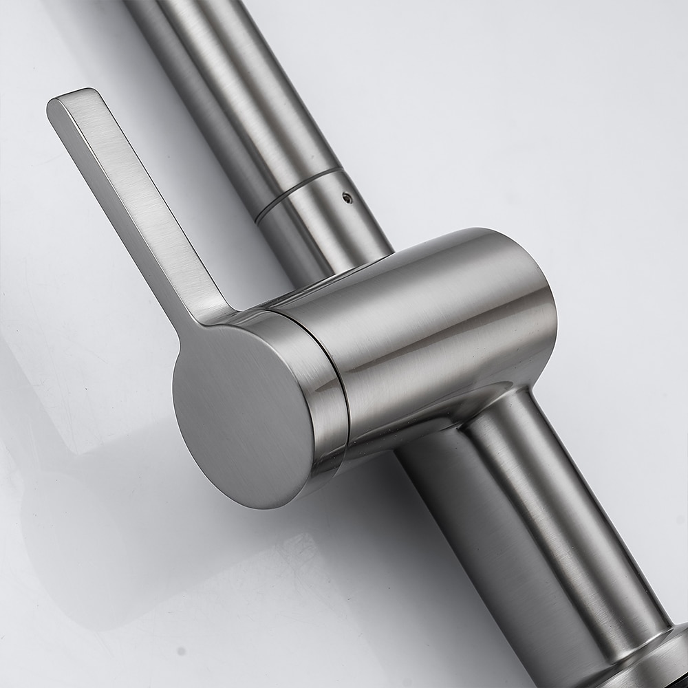 Kitchen Faucet with Pull-out SpraySingle Handle One Hole Brass High Arc 2-modes 360°Rotatable Modern Contemporary Kitchen Taps 2025 - CAD $207.99 –P13