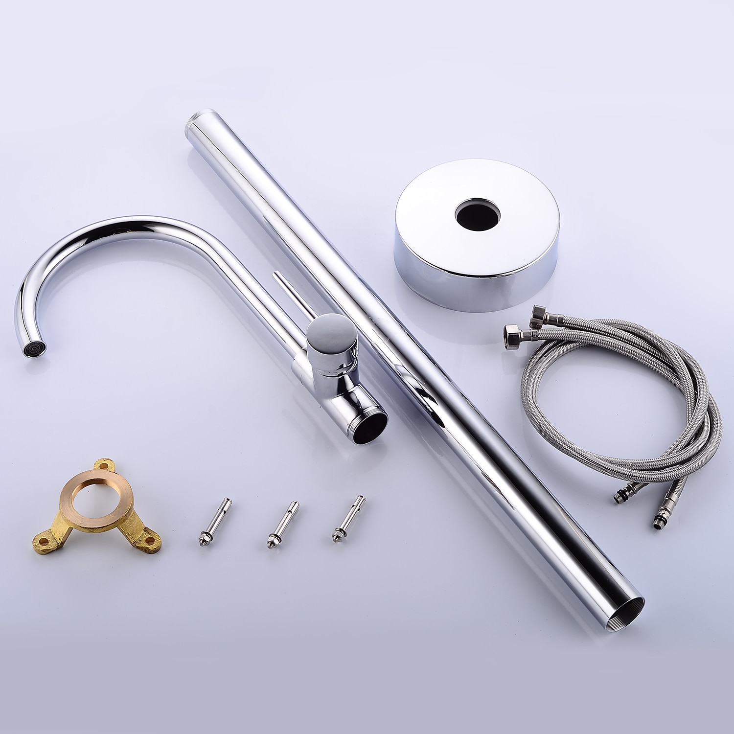 Floor Mount Standing Bathtub Faucet 360° Swivel Freestanding Tub Filler Mixer Tap Brass Spout High Flow Shower Faucets 2025 - CAD $223.99 –P13