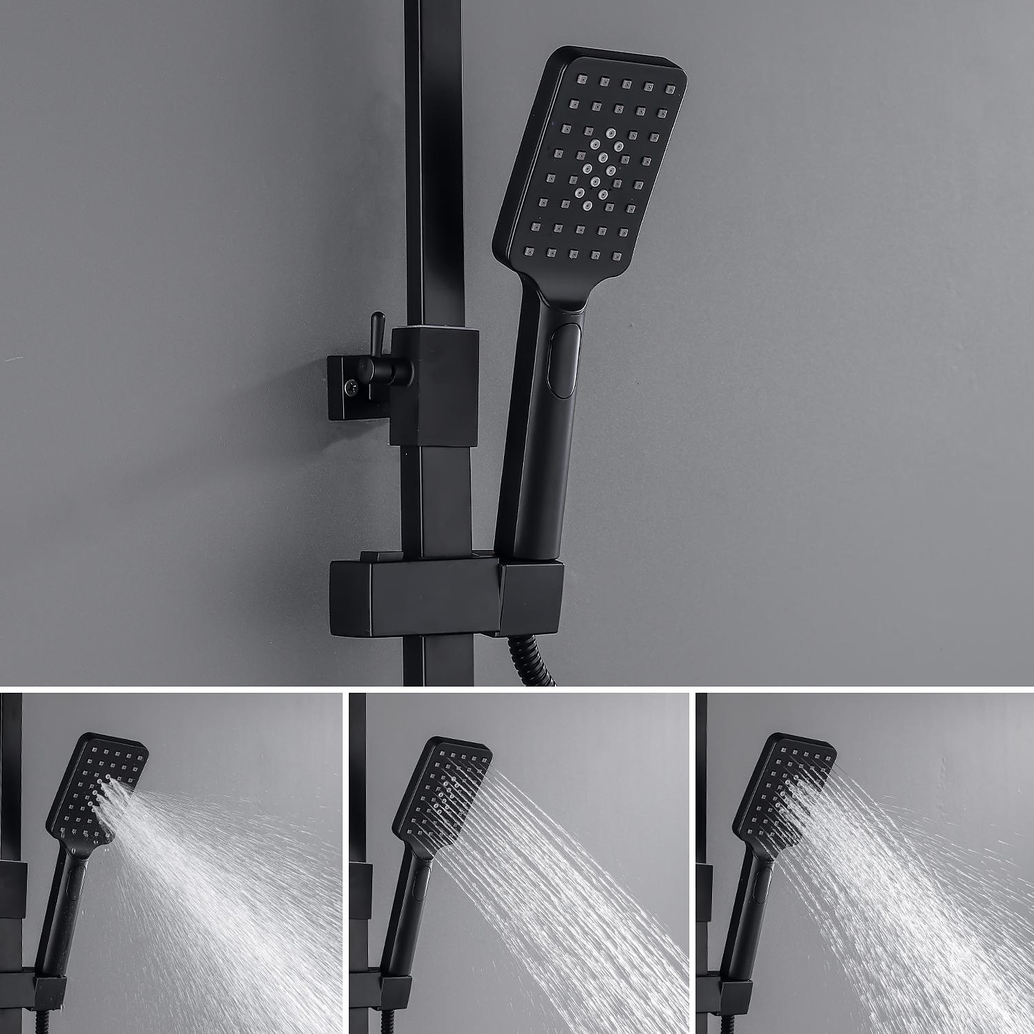 Shower Faucet / Shower System / Rainfall Shower Head System Set - Handshower Included LED Rainfall Shower Contemporary Electroplated / Painted Finishes Mount Outside Ceramic Valve Bath Shower Mixer 2025 - CAD $478.99 –P4