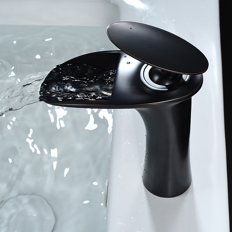 Bathroom Sink Faucet - Waterfall Electroplated / Painted Finishes Centerset Single Handle One HoleBath Taps 2025 - CAD $103.99 –P2