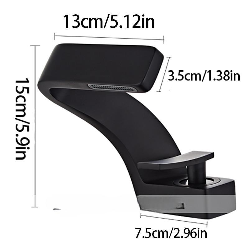 Bathroom Sink Faucet Single Handle One Hole Waterfall Mixer Basin Taps Brass, 7-shaped Bend Vessel Tap Chrome Brushed Nickel Black Gold 2025 - CAD $151.99 –P1
