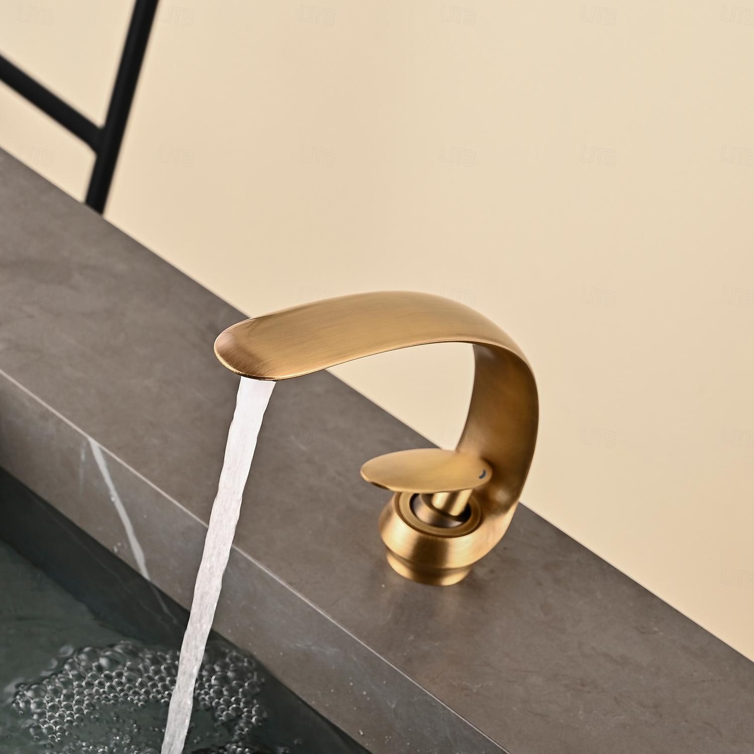 Bathroom Sink Faucet - Classic Antique Brass / Electroplated Centerset Single Handle One HoleBath Taps 2025 - CAD $111.99 –P1