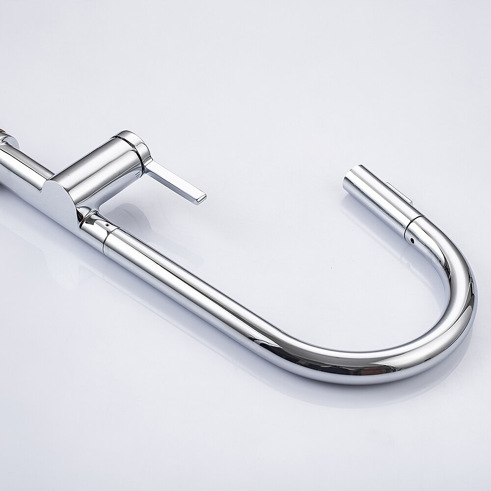 Kitchen Faucet with Pull-out SpraySingle Handle One Hole Brass High Arc 2-modes 360°Rotatable Modern Contemporary Kitchen Taps 2025 - CAD $207.99 –P6