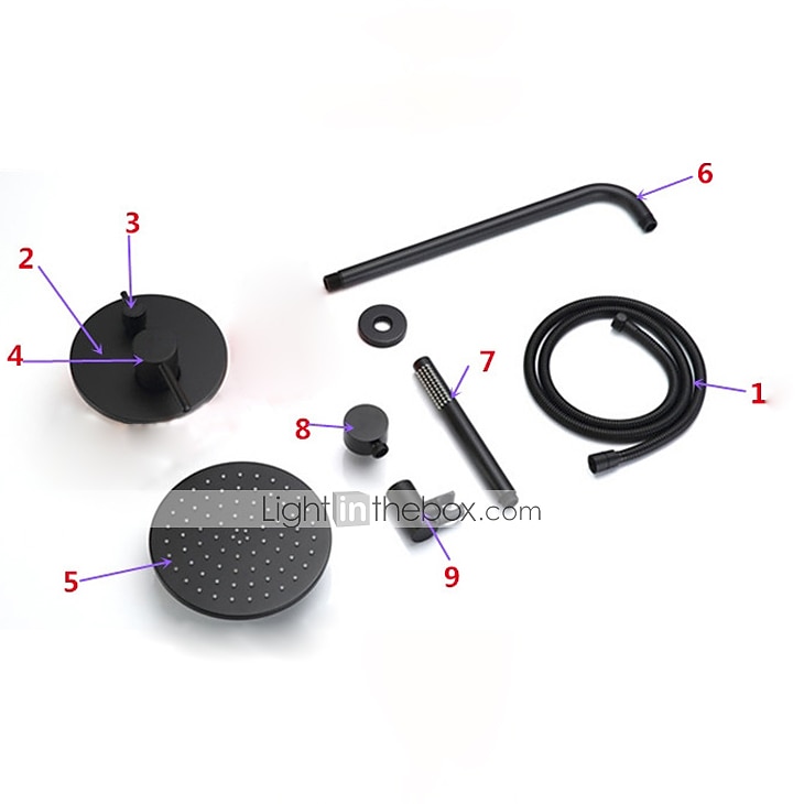 Concealed Shower Faucet Combo Set 8" Shower Head Shower System Mixer Rough In Valve Rainfall High Pressure Head with Handheld Wall Monted Tub and Shower Trim Kit Bathroom Bath 2025 - CAD $271.99 –P1