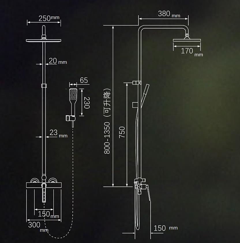 Shower FaucetShower System Set - Handshower Included Contemporary Chrome / Electroplated / Painted Finishes Mount Outside Ceramic Valve Bath Shower Mixer Taps 2025 - CAD $366.99 –P14