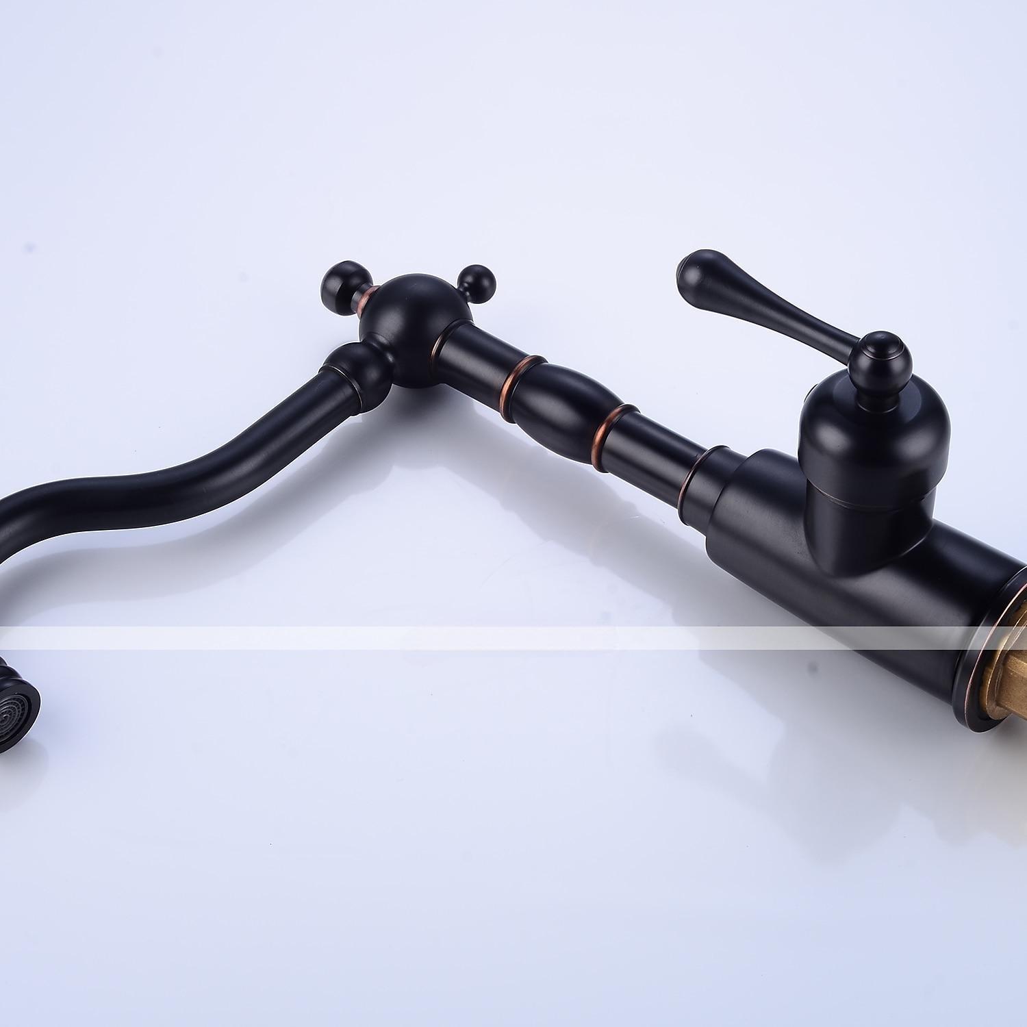 Kitchen FaucetORB Rotatable Retro Style Single Handle One Hole Standard Spout Centerset Contemporary Antique Kitchen Taps with Hot and Cold Switch 2025 - CAD $111.99 –P3