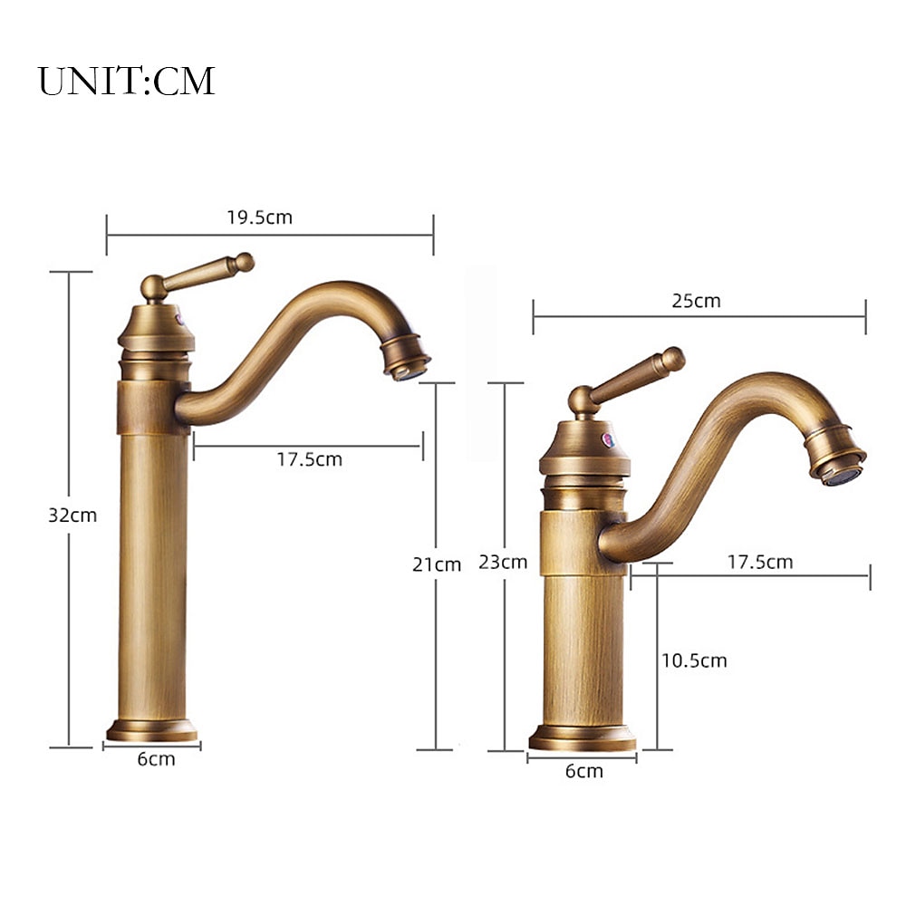 Antique ORB Black Bathroom Sink Faucet,FaucetSet Centerset Single Handle One Hole Bath Taps with Hot and Cold Switch 2025 - CAD $87.99 –P4