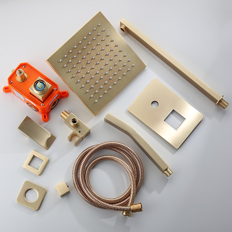 Shower FaucetShower Faucet Rainfall Shower Head System Set - Handshower Included Dual-Head Rainfall Shower Antique Vintage Style Electroplated Ceiling Mounted Ceramic Valve Bath Shower Mixer Taps 2025 - CAD $398.99 –P1