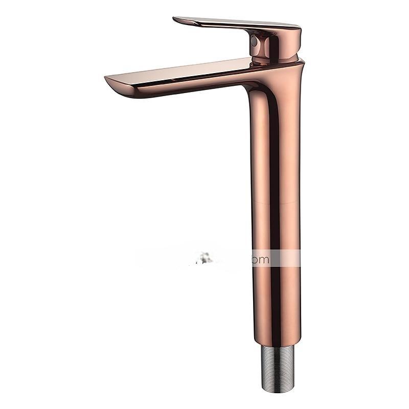 Rose Gold Brass Bathroom Sink Mixer Faucet Tall, Single Handle Basin Taps with Cold and Hot Hose 2025 - CAD $143.99 –P3