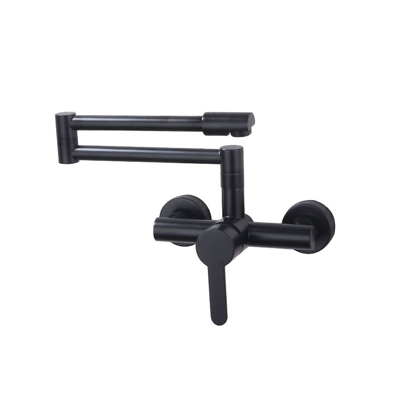 Wall Mounted Kitchen Sink Mixer Faucet Foldable Pot Filler FacuetSingle Handle Two Holes Folding Taps Electroplated / Painted Finishes Pull-out / Pull-down / Pot Filler Wall Mounted / Brass 2025 - CAD $199.99 –P16