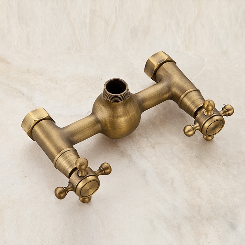Shower Faucet / Body Jet Massage Set - Handshower Included pullout Rainfall Shower Antique / Vintage Style Antique Brass Mount Inside Brass Valve Bath Shower Mixer Taps 2025 - CAD $79.99 –P7