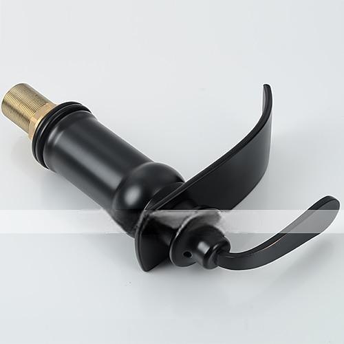 Bathroom Sink Faucet - Waterfall Oil-rubbed Bronze Widespread Single Handle One HoleBath Taps / Art Deco / Retro / Yes / Stainless Steel / Brass 2025 - CAD $119.99 –P3