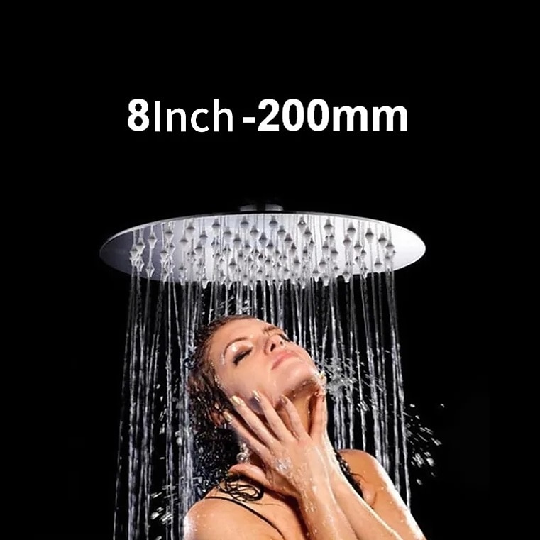 Shower Head 12/10/8/6 Inch Stainless Steel Ultra-thin Round Waterfall Shower Heads Rainfall Shower Head Rain Bathroom Accessories 2025 - CAD $6.99 –P4