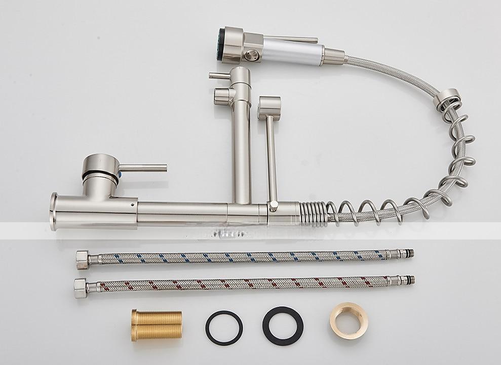 Kitchen FaucetBrass Chrome Deck Mounted Pullout Spray Contemporary Kitchen Taps with Hot and Cold Switch 2025 - CAD $143.99 –P9