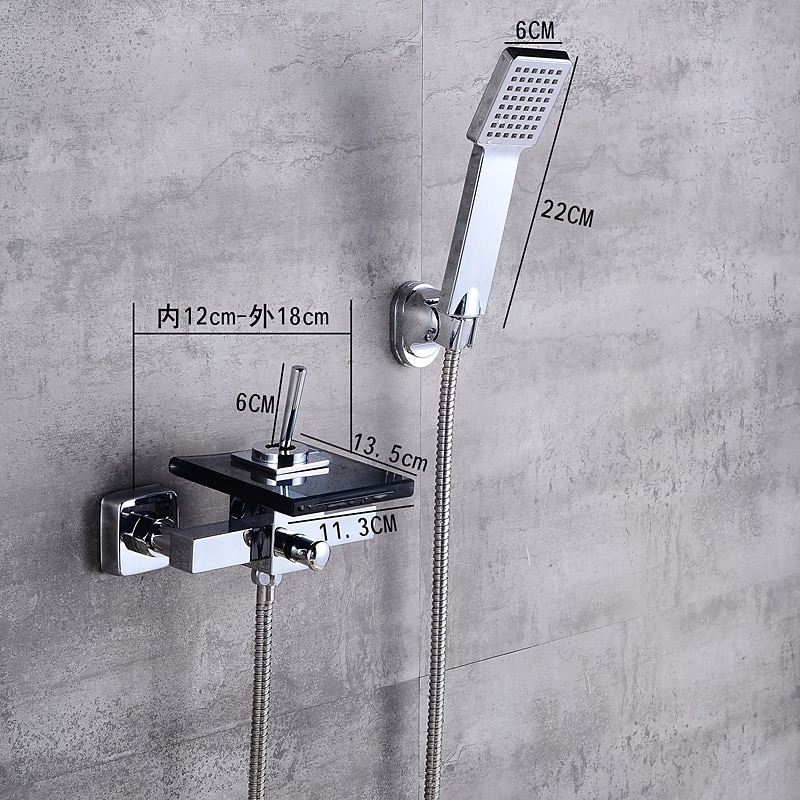 Bathtub Faucet - Modern Contemporary Electroplated Wall Installation Ceramic Valve Bath Shower Mixer Taps 2025 - CAD $207.99 –P9