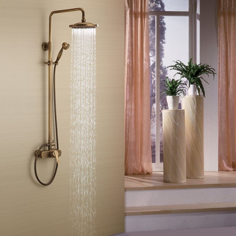 Shower FaucetShower System SetBrass Single Handle Three Holes Rainfall Wall Mounted Shower System Ceramic Valve Bath Shower Mixer Taps with Hot and Cold Water Switch 2025 - CAD $303.99 –P8