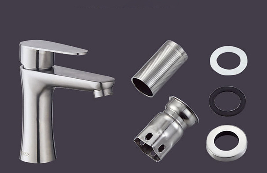 Bathroom Sink Faucet,Stainless Steel Matte Black/Nickel Brushed Single Handle One Hole Bath Taps with Hot and Cold Switch 2025 - CAD $63.99 –P6