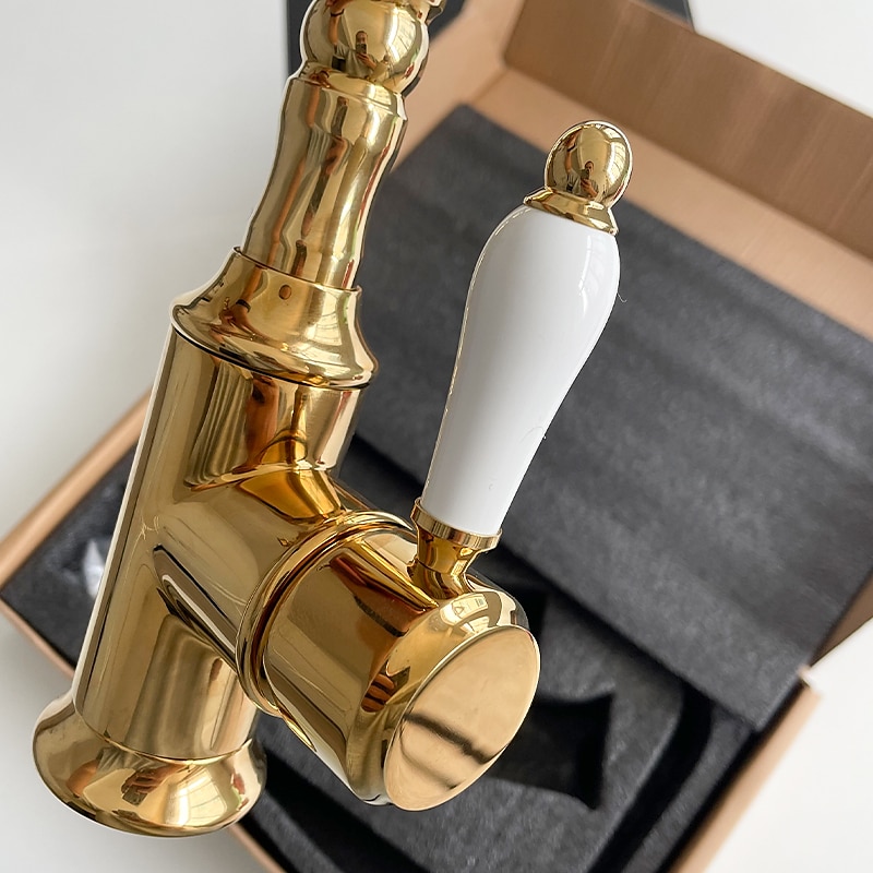 Kitchen faucet - Single Handle One Hole Electroplated Standard Spout Centerset Retro Vintage / Minimalist Kitchen Taps 2025 - CAD $119.99 –P7
