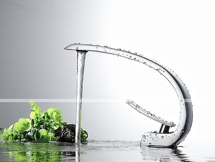 Brass Bathroom Sink Mixer Faucet, Silvery Single Handle One Hole Basin Taps Chrome Finish Bathroom Faucet with Hot and Cold Water 2025 - CAD $111.99 –P3