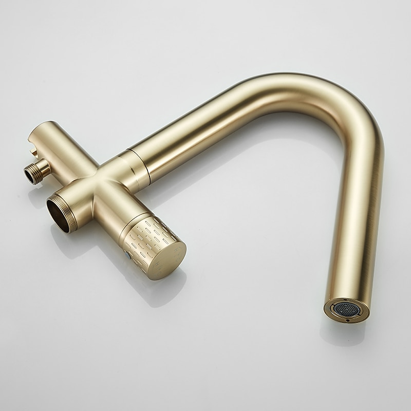 Bathtub Faucet Floor Mount Freestanding Tub Filler Brass High Flow Shower Faucets with Handheld Shower Mixer Taps Swivel Spout 2025 - CAD $446.99 –P3