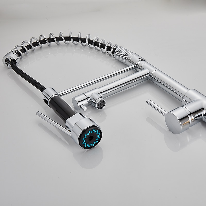 Kitchen Sink Mixer Faucet Pull Down Sprayer Single Lever Pull Out Taps 360 ° Swivel Cold Hot Water Brass Tap Golded Chrome Black 2025 - CAD $143.99 –P16