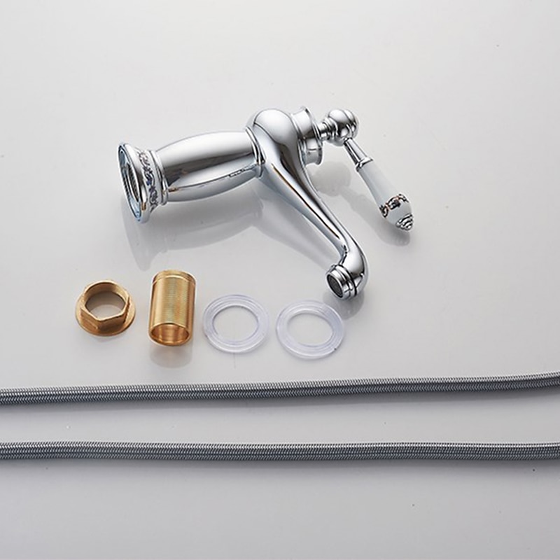 Brass Bathroom Sink Faucet,Ti-PVD Finish Single Handle One Hole Bath Taps with Hot and Cold Switch and Ceramic Valve 2025 - CAD $84.99 –P4