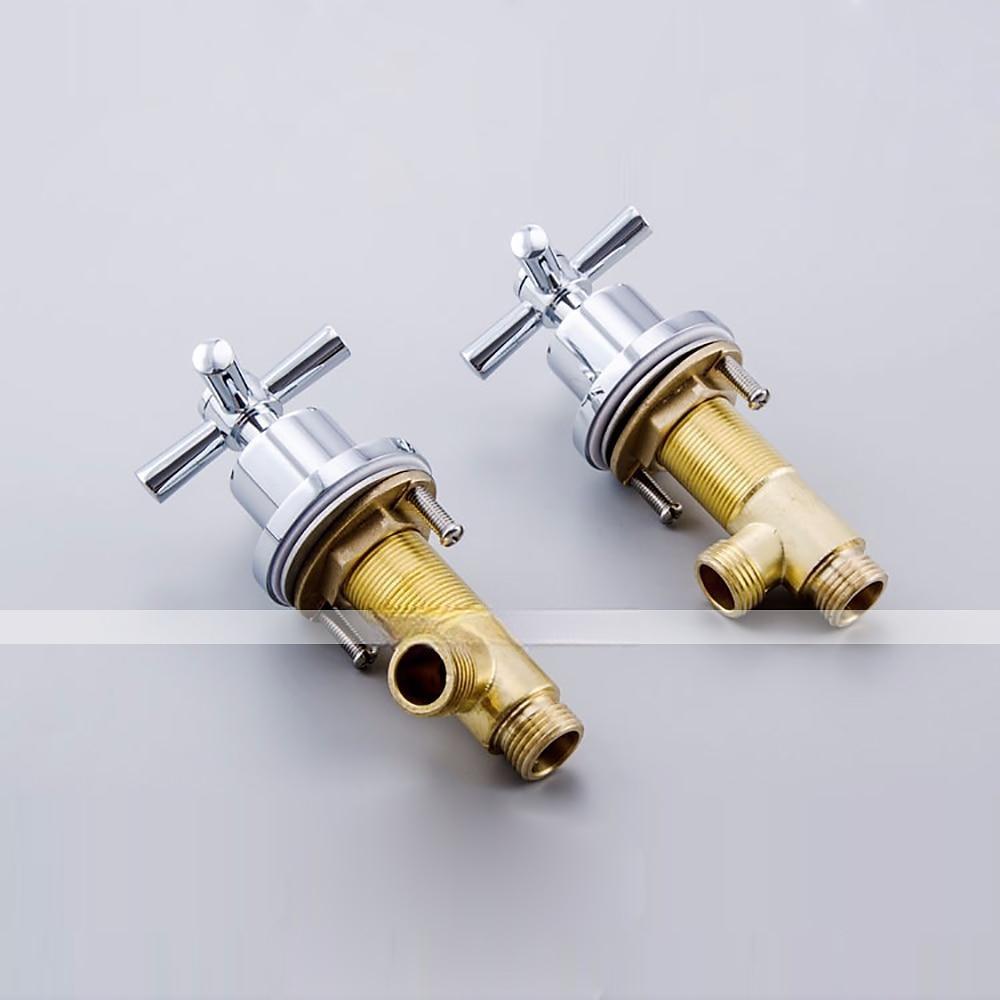 Bathtub Faucet 5 Hole Bathroom Tub Taps Deck Mounted 3 Handle Sink Mixer Hot and Cold Bathroom Shower Faucets with Handshower Handheld Tap 2025 - CAD $255.99 –P14