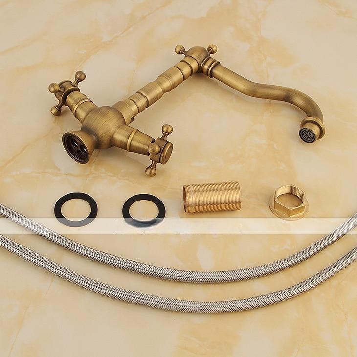 Kitchen faucet - Two Handles One Hole Antique Copper Standard Spout Centerset Contemporary / Antique Kitchen Taps 2025 - CAD $95.99 –P2