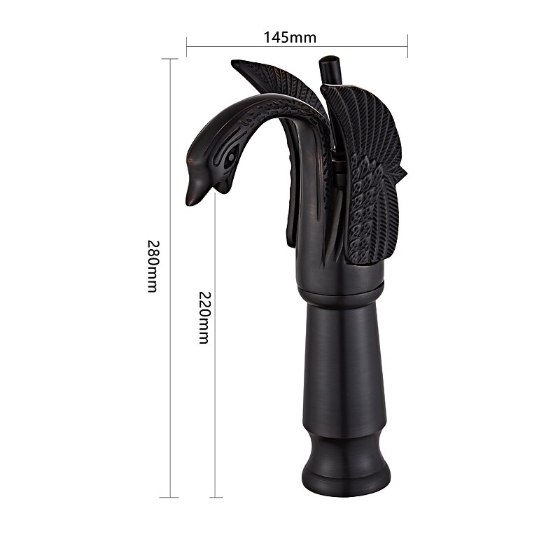 Retro Bathroom Sink Mixer Faucet Brass Swan Shap, Monobloc Washroom Basin Taps Single Handle One Hole Deck Mounted, Mono Water Vessel Tap Hot and Cold Hose Antique 2025 - CAD $143.99 –P11