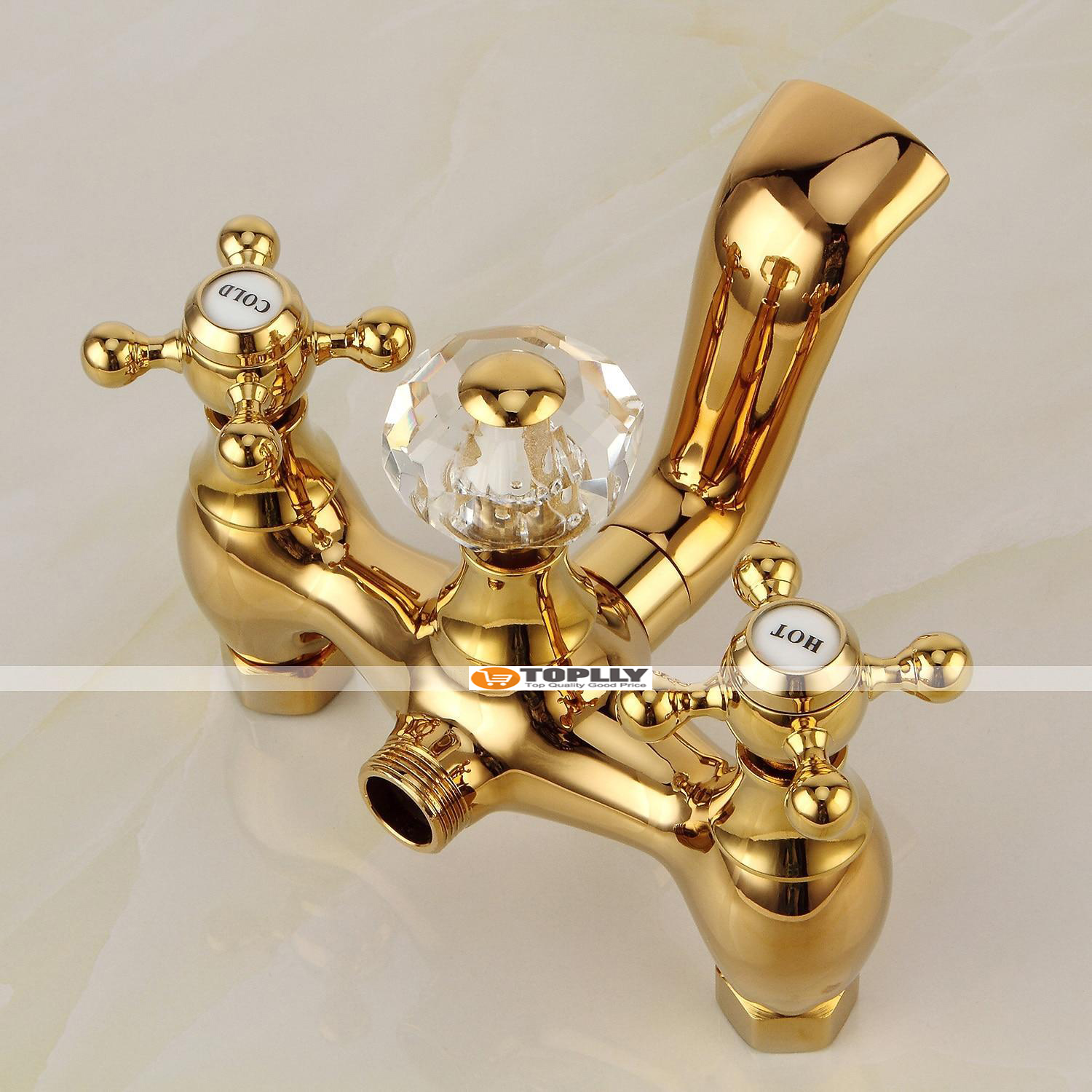 Bathtub Faucet Mixer Tap Telephone Style Luxury Golden Polish With Sprayer Hand Shower Rotate Spout tub Hot and Cold Water 2025 - CAD $239.99 –P6