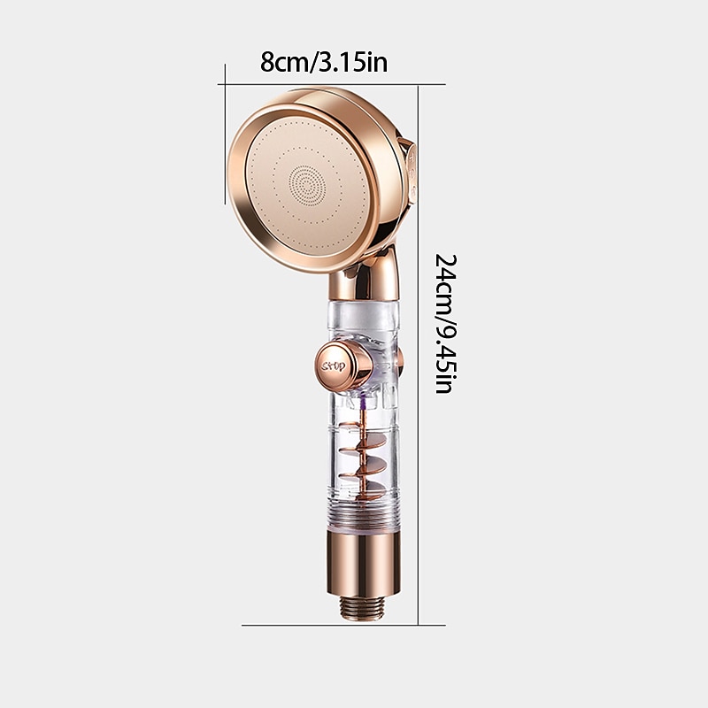 Shower Head High Pressure 3-Function SPA Shower Head With Switch On/Off Button Filter Bath Head Water Saving Shower Bathroom 2025 - CAD $12.99 –P10
