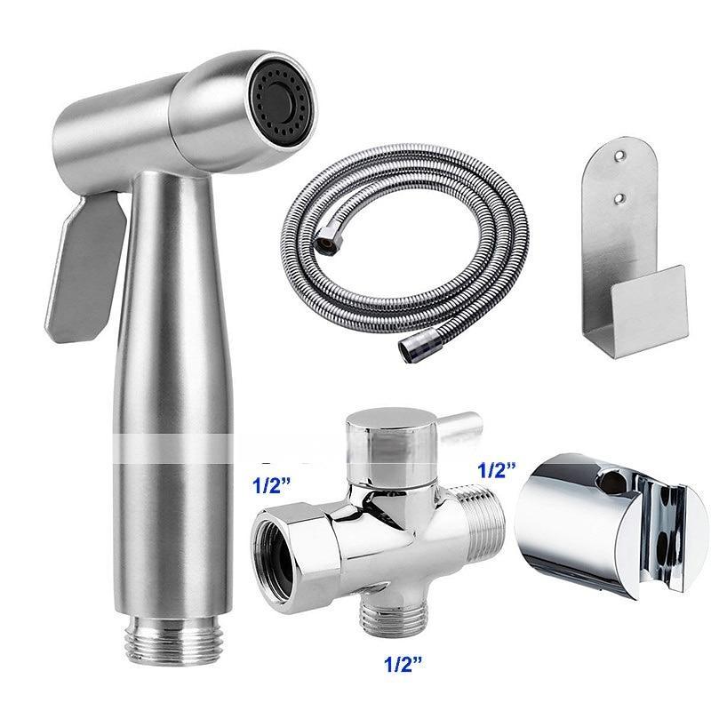 Stainless Steel Handheld Bidet Mixing Valve Toilet Bow Cleaning Set Bidet Sprayer Faucet Balcony Cleaning Accessories Washlet 2025 - CAD $39.99 –P1