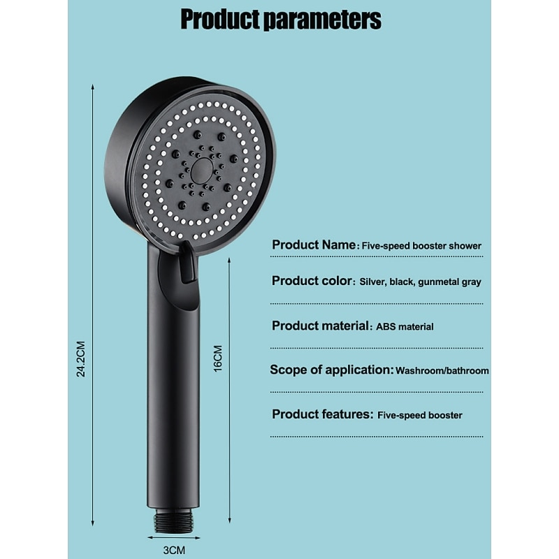 Shower Head High Pressure Handheld Spray with 5 Mode Showerhead Adjustable High-Pressure Water Saving Shower Head Held Shower Bathroom Accessories 2025 - CAD $3.99 –P1