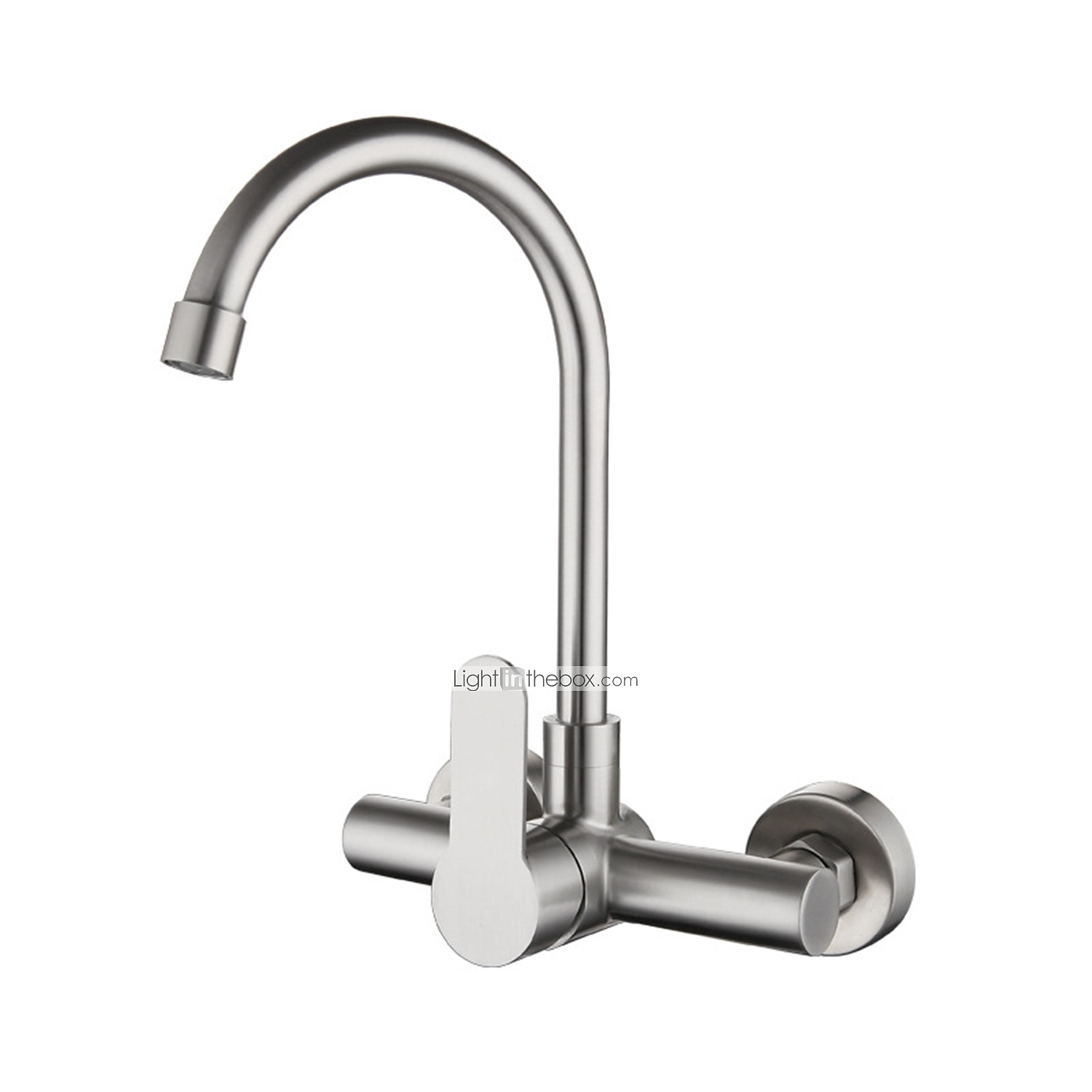 Kitchen FaucetStainless Steel Rotatable Wall Mounted Single Handle Two Holes Kitchen Taps with Hot and Cold Switch 2025 - CAD $79.99 –P11