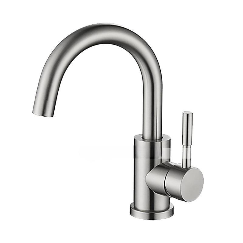 Bathroom Sink Faucet,Single Handle Black Nickel/White Dainted/Brushed Nickel One Hole Standard Spout Stainless Steel Bathroom Sink Faucet with Hot and Cold Water 2025 - CAD $63.99 –P1