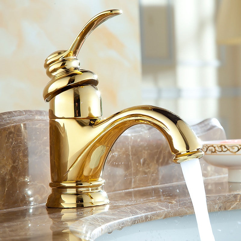 Single Handle Bathroom Faucet,Brass One Hole Waterfall/Centerset, Brass Traditional Bathroom Sink Faucet Contain with Cold and Hot Water 2025 - CAD $79.99 –P6