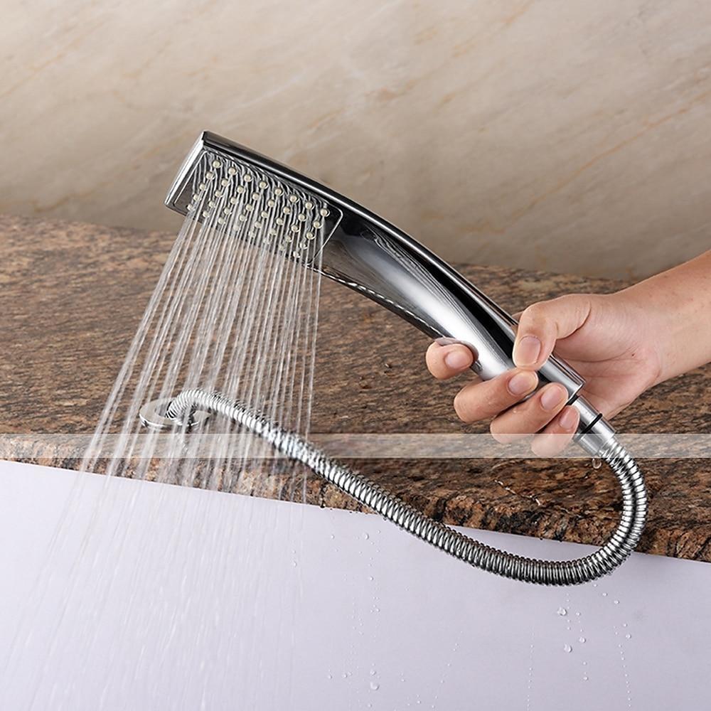 Bathtub Faucet - Contemporary Chrome Roman Tub Ceramic Valve Bath Shower Mixer Taps / Brass / Single Handle Three Holes 2025 - CAD $287.99 –P6