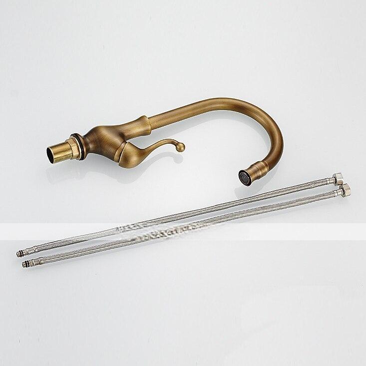 Kitchen FaucetAntique Brass Single Handle One Hole Standard Spout Centerset Contemporary Rotatable Kitchen Taps with Cold and Hot Switch 2025 - CAD $87.99 –P2